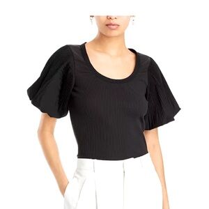 Derek Lam Crosby 10 Suzanne Mixed Media Top
